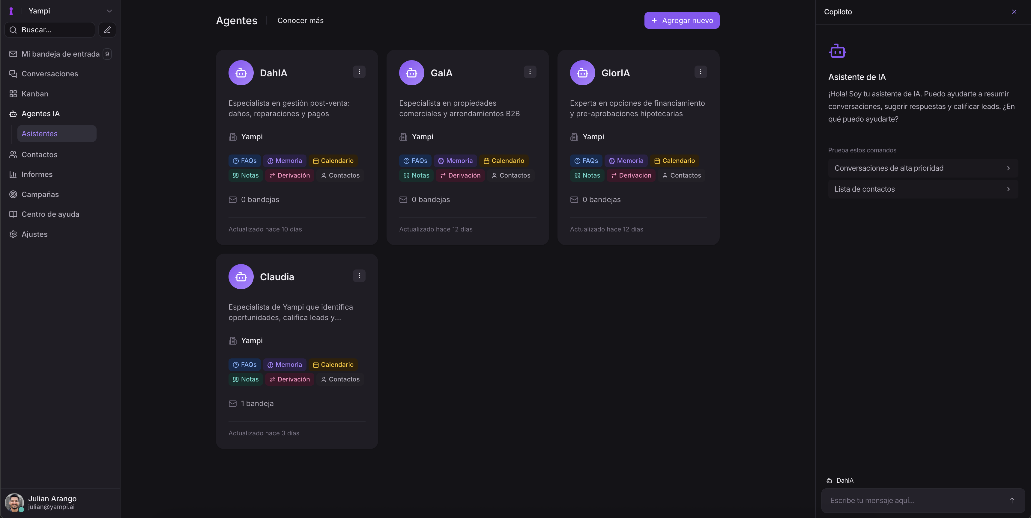 Vista previa del dashboard
